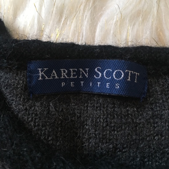 Karen Scott Womens Petite Button Front Duster Cardigan Brown Size 44